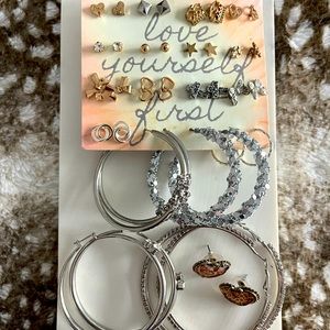 Variety pack of earrings.